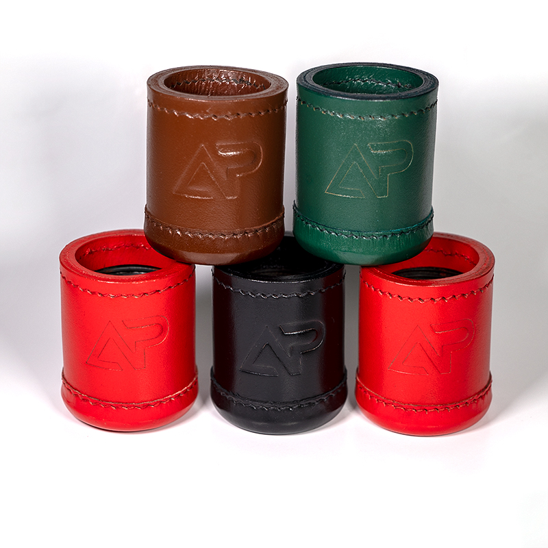 AP Stitched Leather Dice Cups